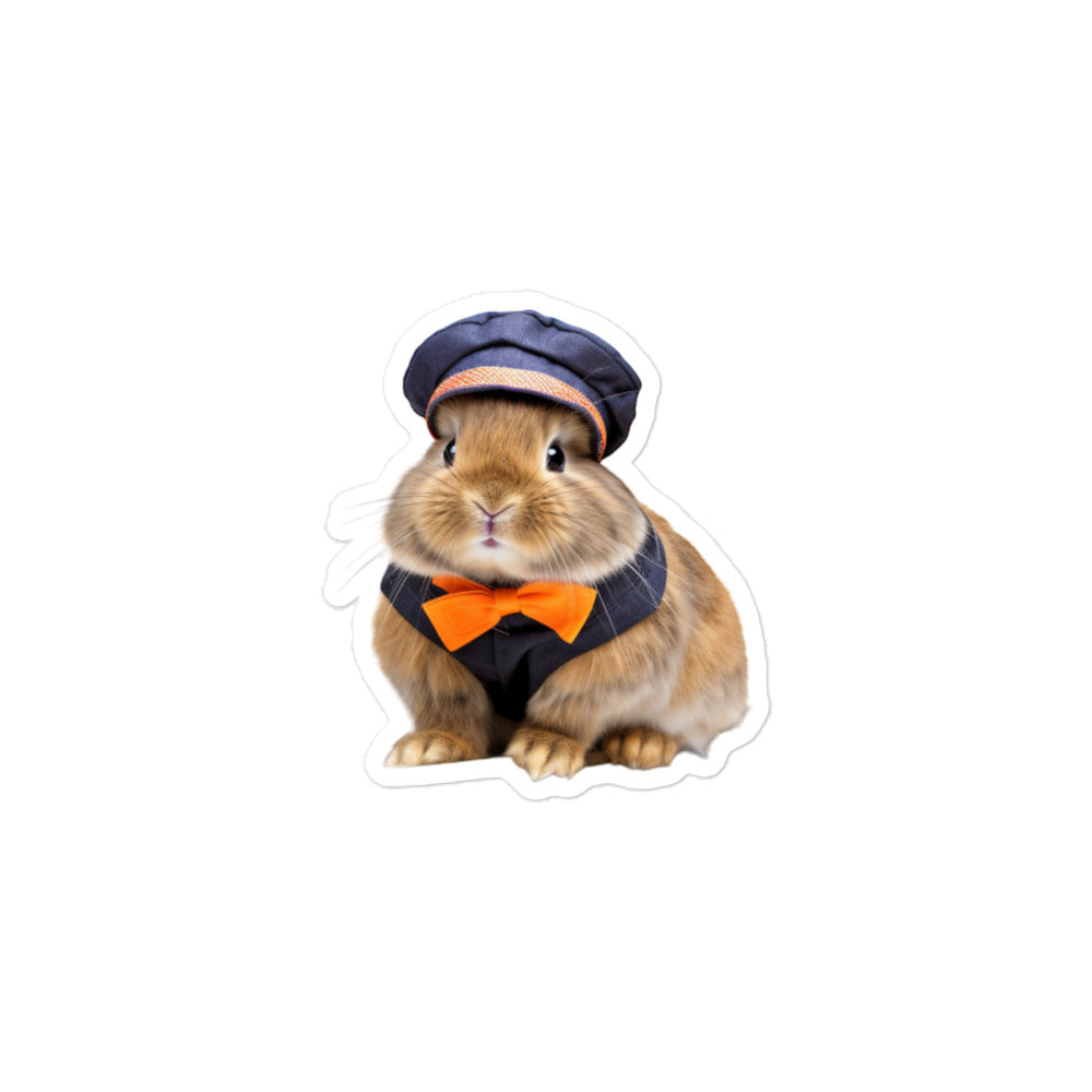 Netherland Dwarf Transit Operator Bunny Sticker - Stickerfy.ai