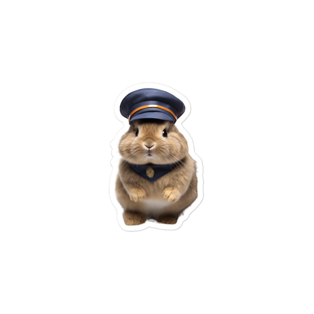 Netherland Dwarf Transit Operator Bunny Sticker - Stickerfy.ai