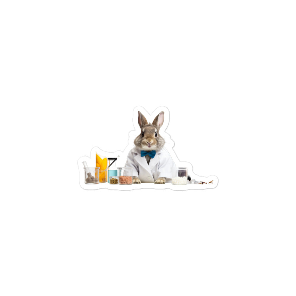 Netherland Dwarf Knowledgeable Pharmacist Bunny Sticker - Stickerfy.ai