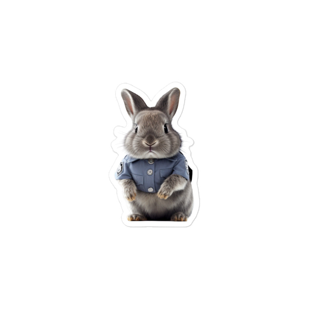 Netherland Dwarf Security Officer Bunny Sticker - Stickerfy.ai