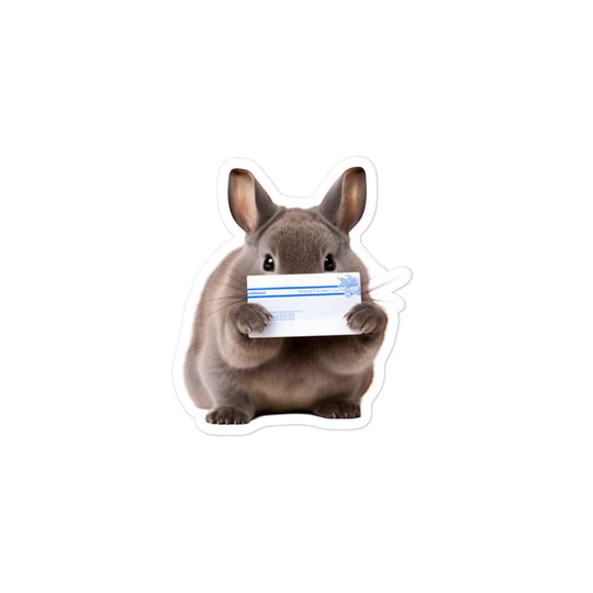 Netherland Dwarf Mail Carrier Bunny Sticker - Stickerfy.ai