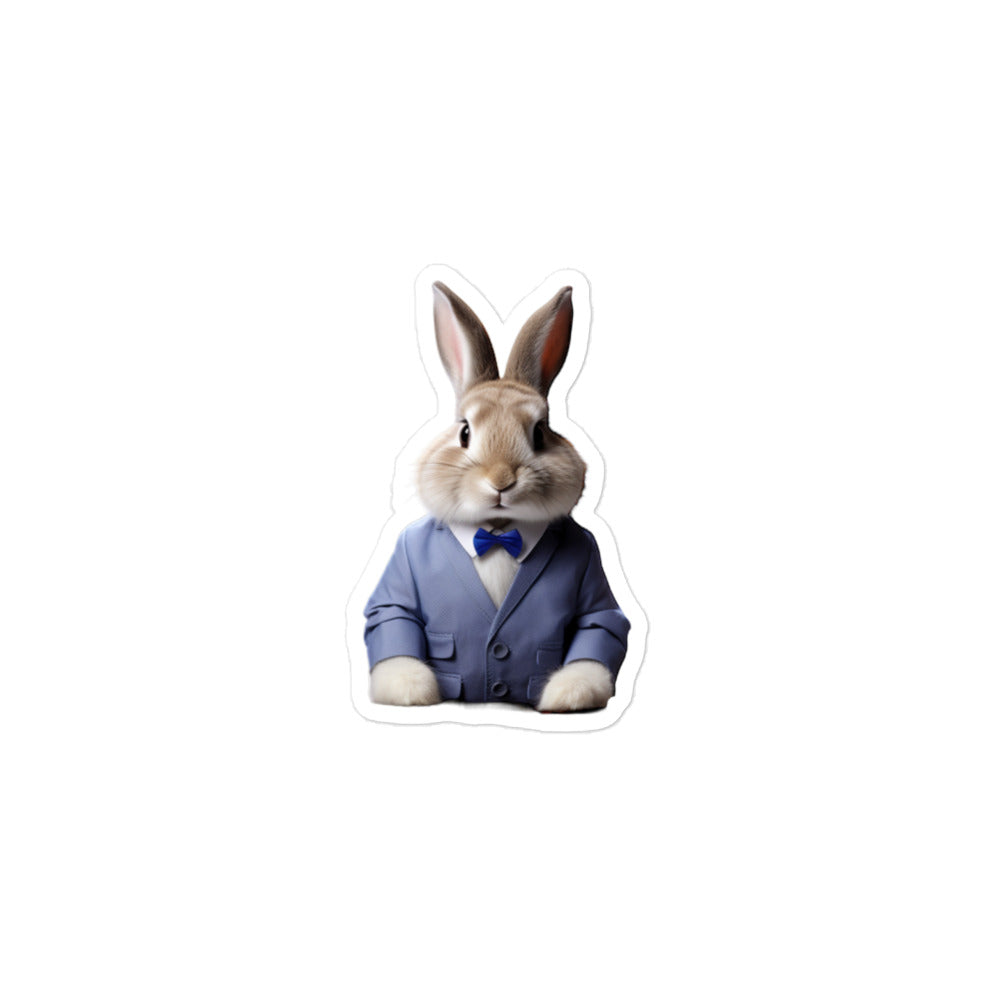 Netherland Dwarf Welcoming Hotel Bunny Sticker - Stickerfy.ai