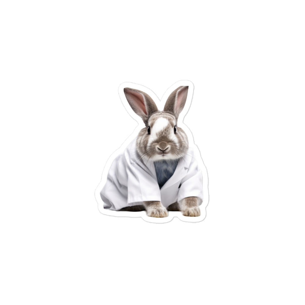 Netherland Dwarf Compassionate Doctor Bunny Sticker - Stickerfy.ai