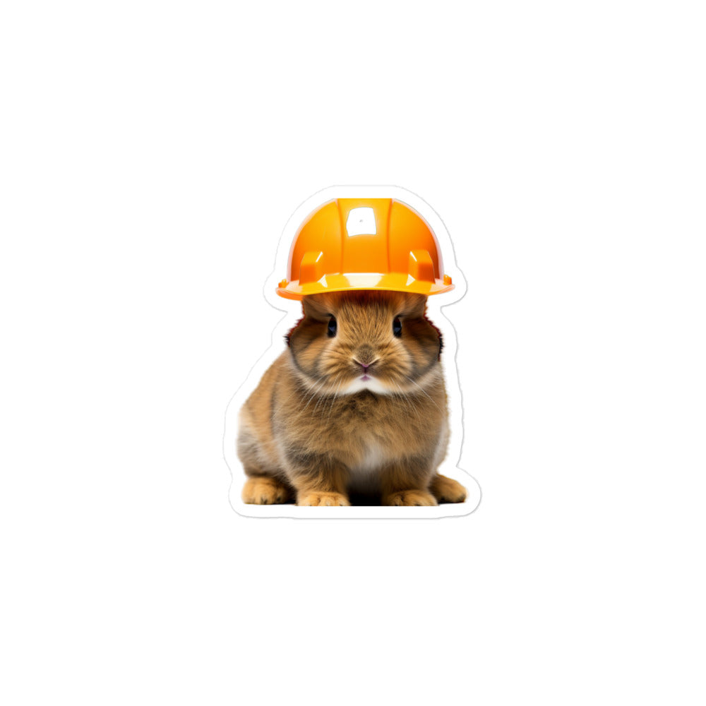 Netherland Dwarf Contractor Bunny Sticker - Stickerfy.ai