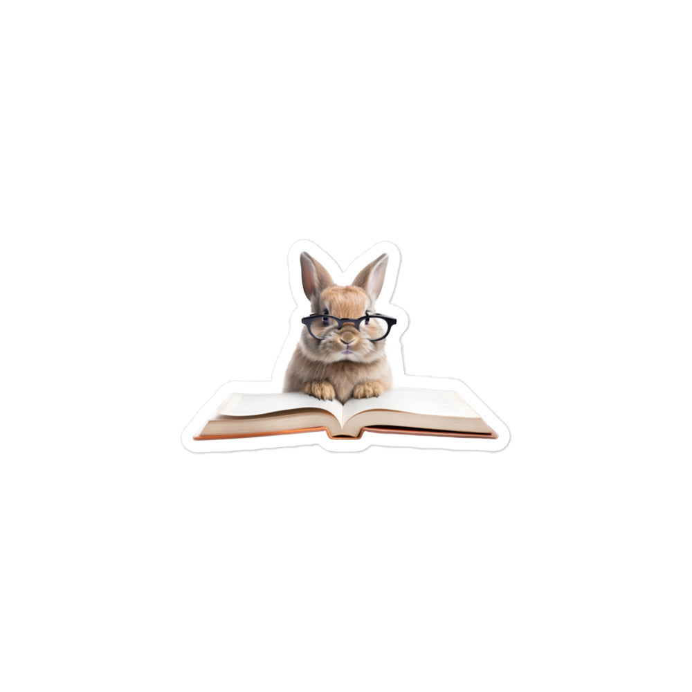 New Zealand Enthusiastic Student Bunny Sticker - Stickerfy.ai