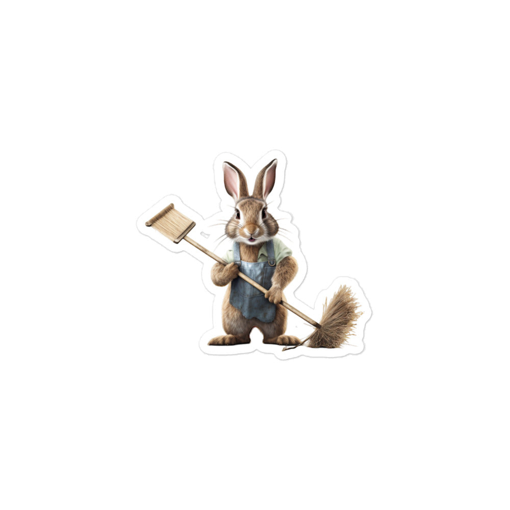 New Zealand Diligent Janitor Bunny Sticker - Stickerfy.ai