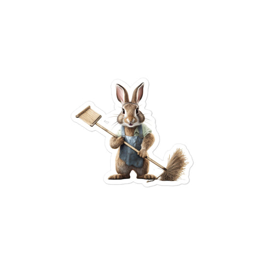 New Zealand Diligent Janitor Bunny Sticker - Stickerfy.ai