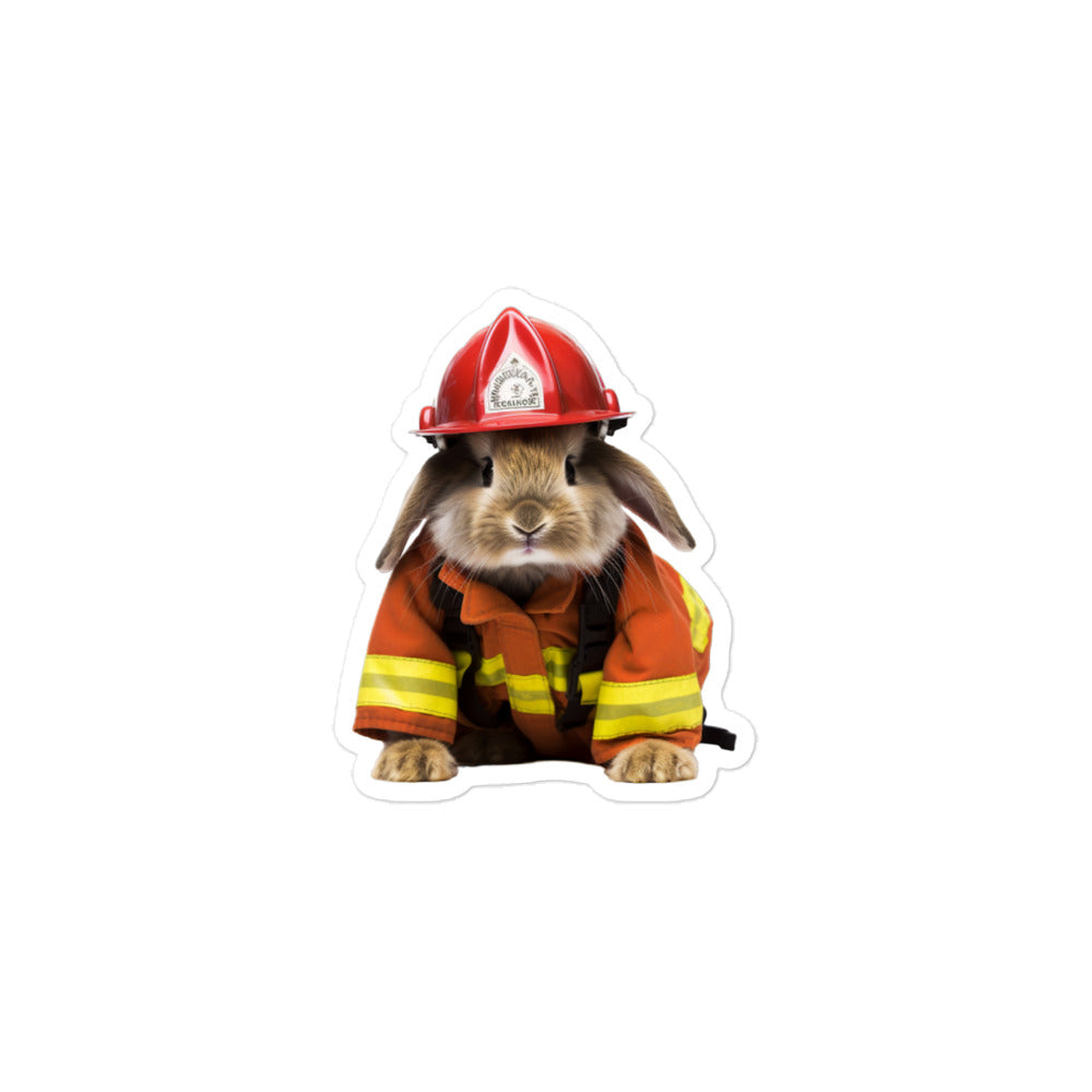 New Zealand Brave Firefighter Bunny Sticker - Stickerfy.ai
