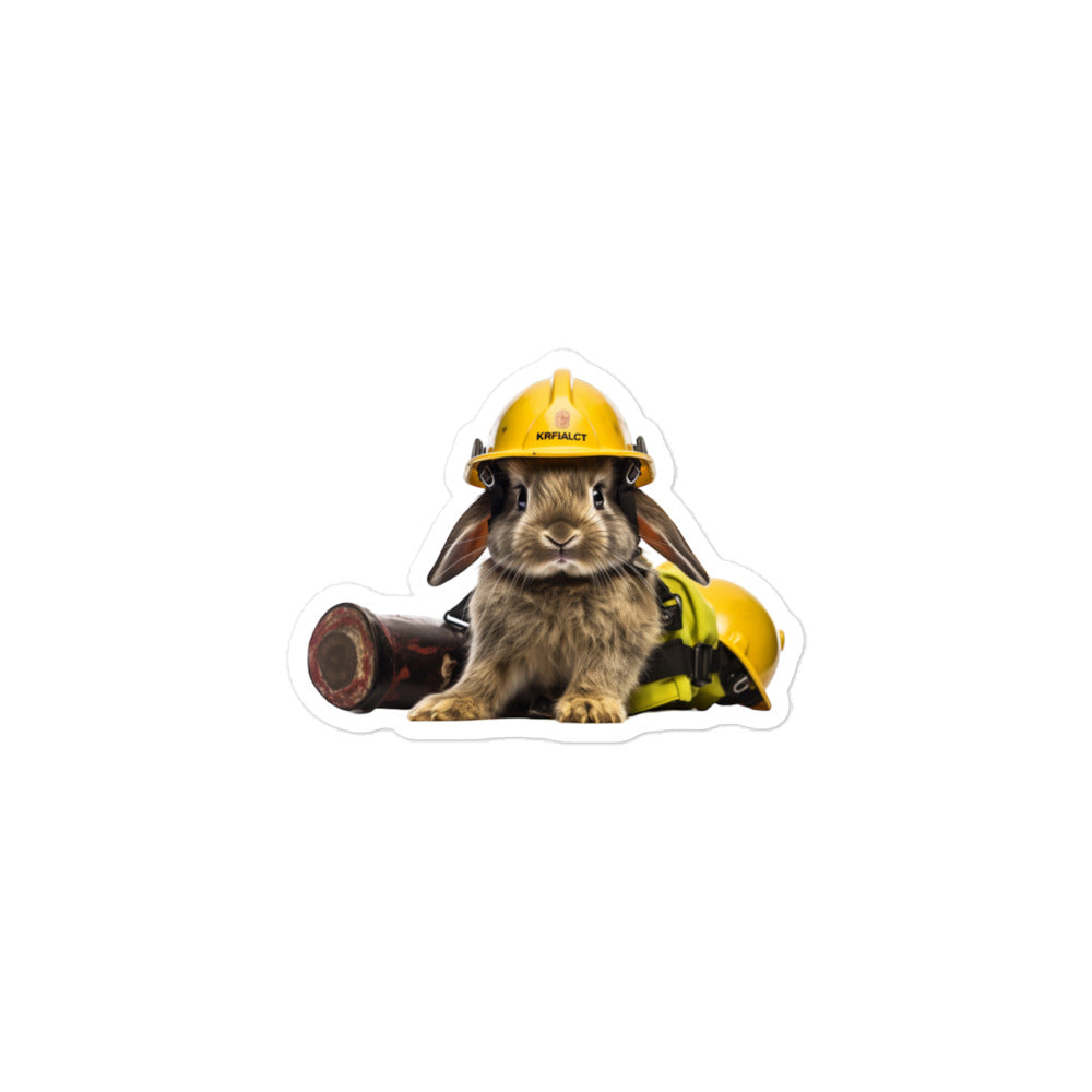 New Zealand Brave Firefighter Bunny Sticker - Stickerfy.ai