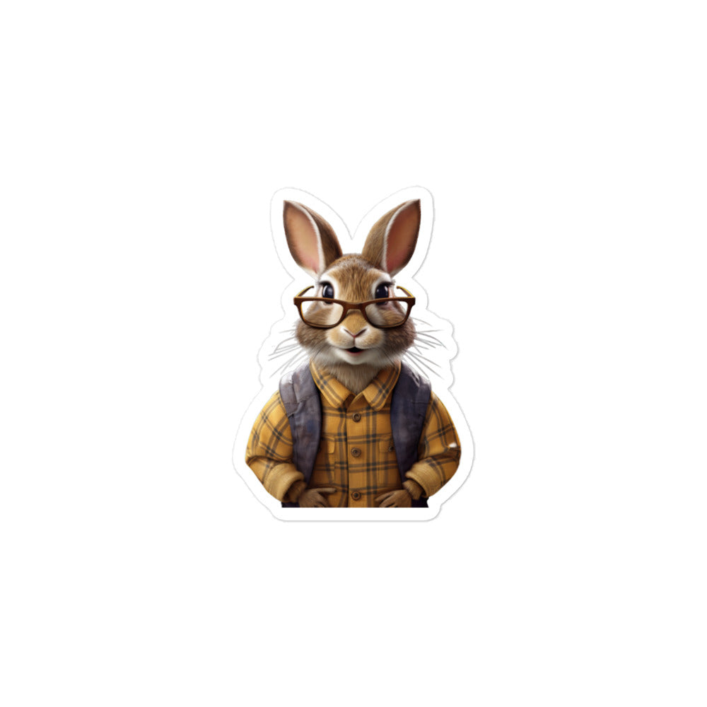 Rhinelander Enthusiastic Student Bunny Sticker - Stickerfy.ai