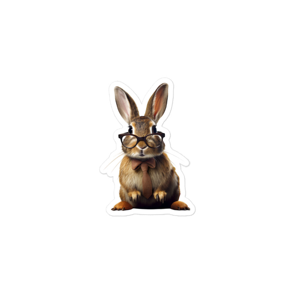 Rhinelander Enthusiastic Student Bunny Sticker - Stickerfy.ai