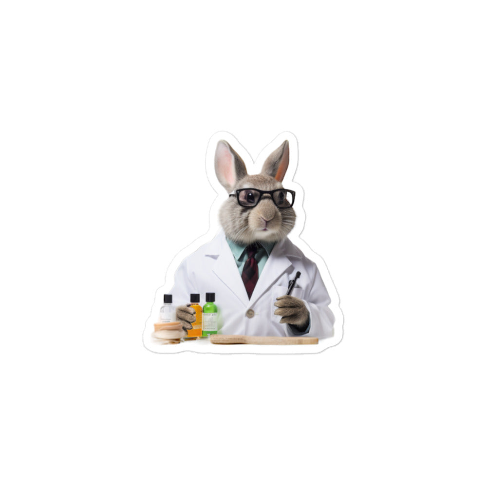 Rhinelander Knowledgeable Pharmacist Bunny Sticker - Stickerfy.ai