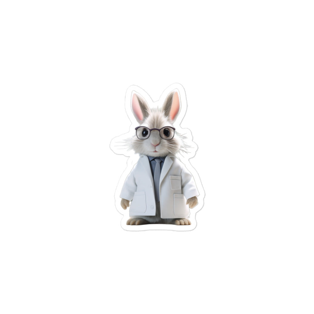 Rhinelander Knowledgeable Pharmacist Bunny Sticker - Stickerfy.ai