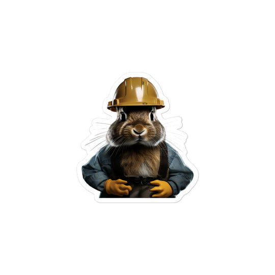 Rhinelander Contractor Bunny Sticker - Stickerfy.ai