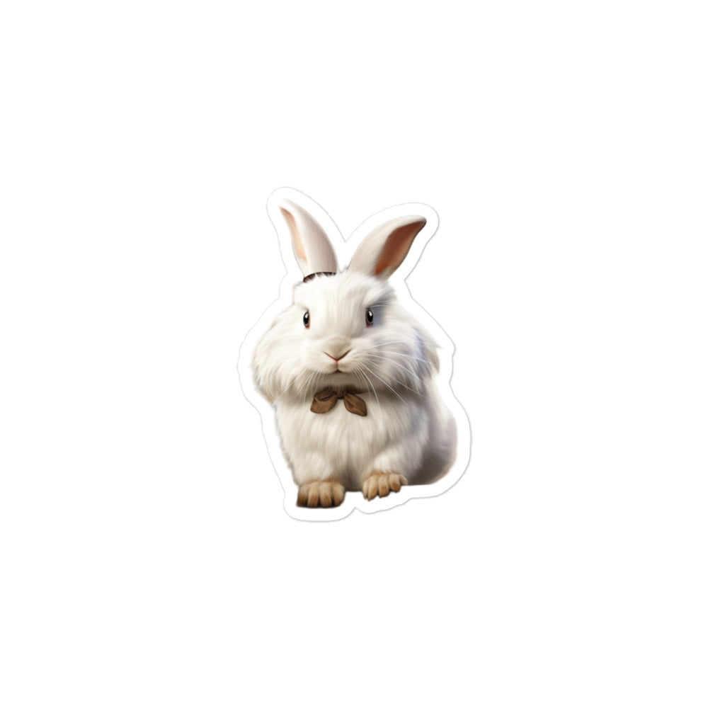 Satin Angora Transit Operator Bunny Sticker - Stickerfy.ai