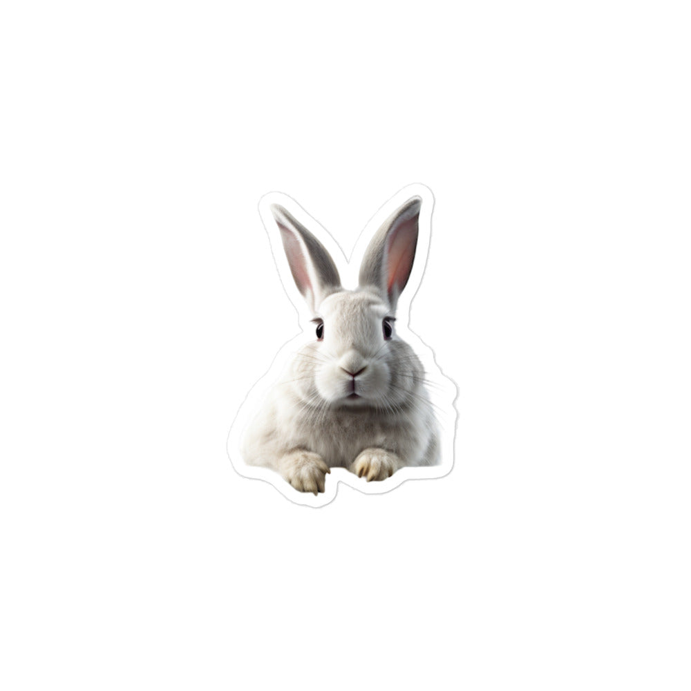 Satin Angora Transit Operator Bunny Sticker - Stickerfy.ai