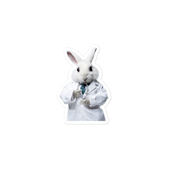 Satin Angora Compassionate Doctor Bunny Sticker - Stickerfy.ai