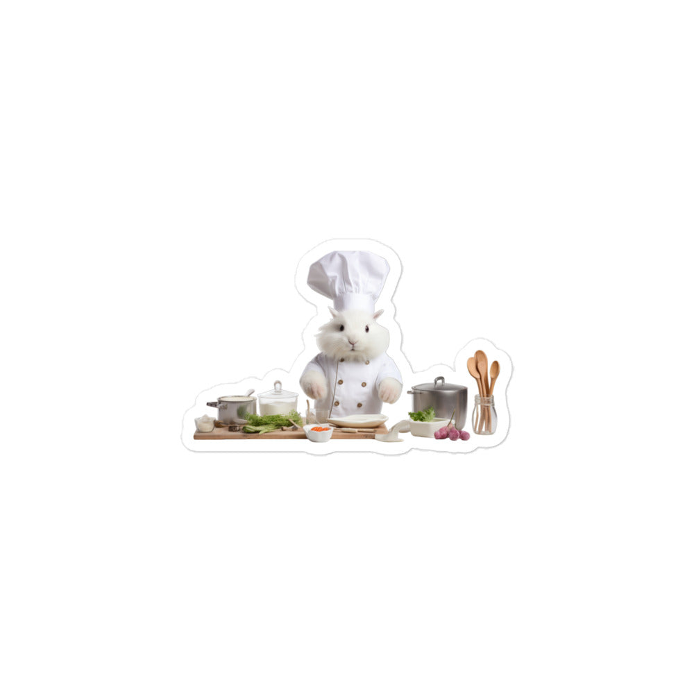 Satin Angora Chef Bunny Sticker - Stickerfy.ai