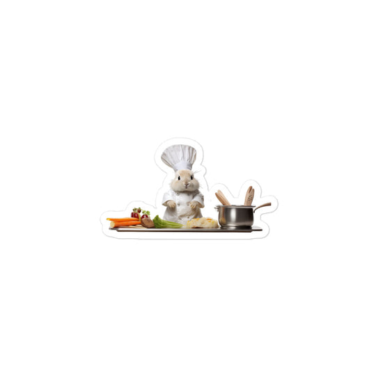 Satin Angora Chef Bunny Sticker - Stickerfy.ai