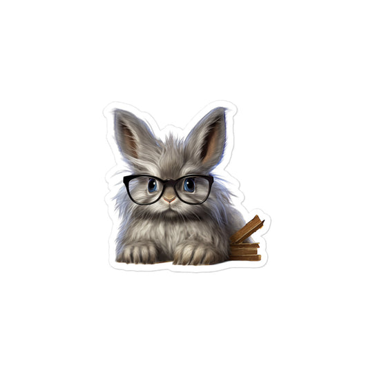 Silver Fox Enthusiastic Student Bunny Sticker - Stickerfy.ai