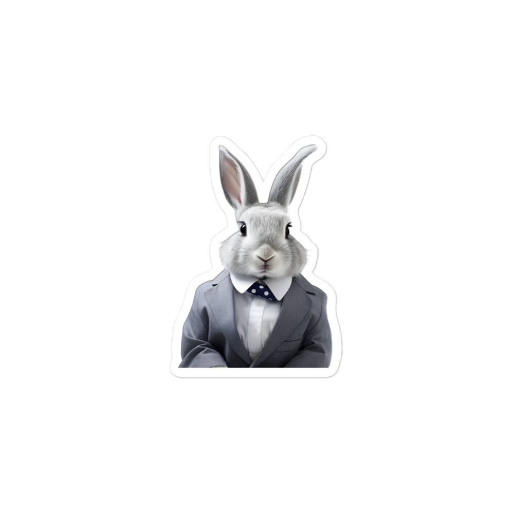 Silver Fox Persuasive Sales Bunny Sticker - Stickerfy.ai