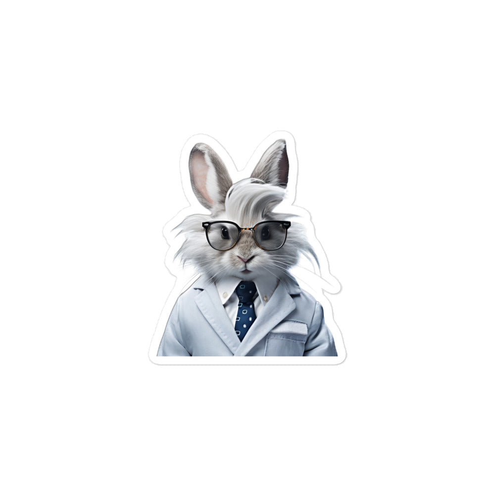 Silver Fox Knowledgeable Pharmacist Bunny Sticker - Stickerfy.ai