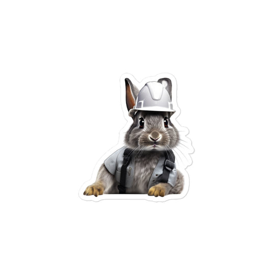 Silver Fox Contractor Bunny Sticker - Stickerfy.ai