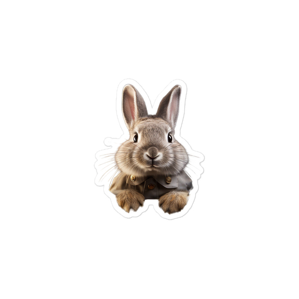Silver Marten Transit Operator Bunny Sticker - Stickerfy.ai