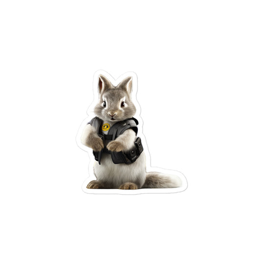 Silver Marten Transit Operator Bunny Sticker - Stickerfy.ai