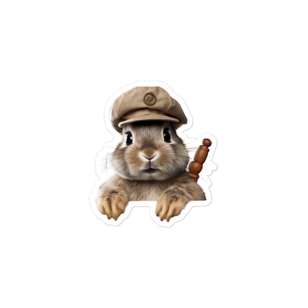 Silver Marten Transit Operator Bunny Sticker - Stickerfy.ai