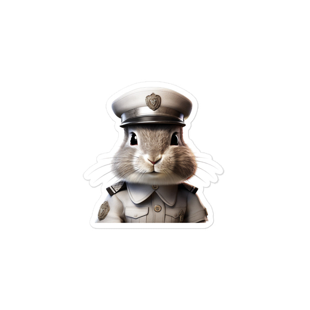 Silver Marten Security Officer Bunny Sticker - Stickerfy.ai