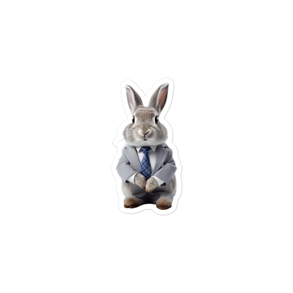 Silver Marten Persuasive Sales Bunny Sticker - Stickerfy.ai