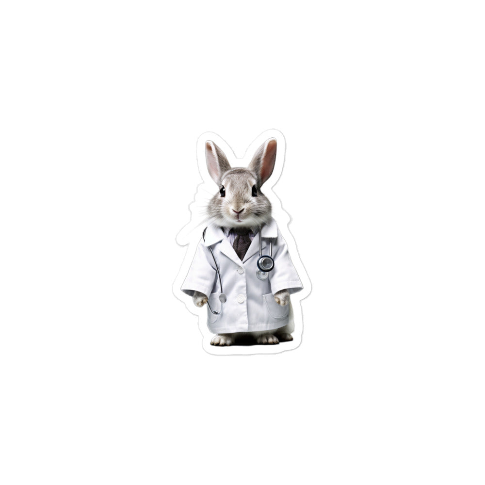 Silver Marten Compassionate Doctor Bunny Sticker - Stickerfy.ai