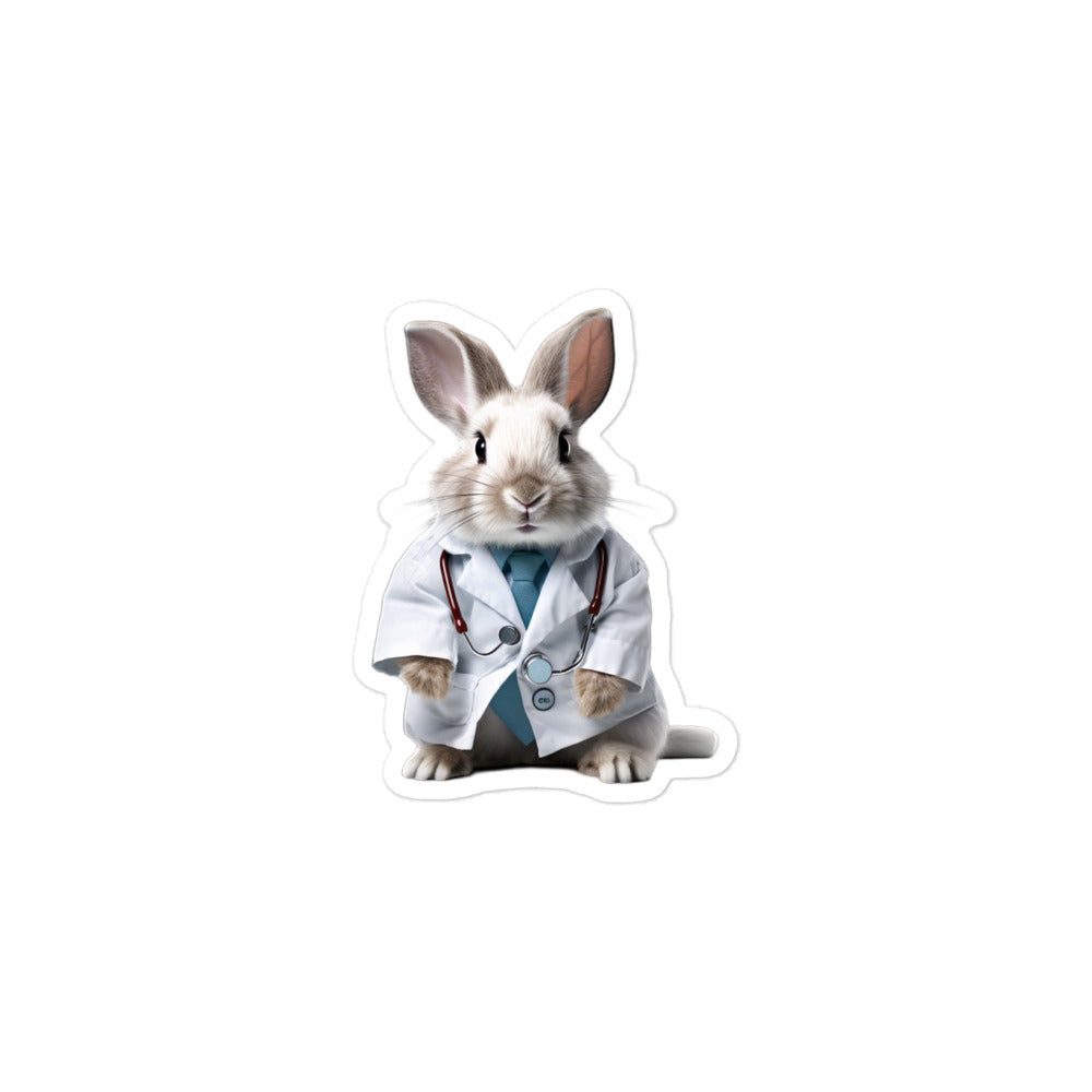 Silver Marten Compassionate Doctor Bunny Sticker - Stickerfy.ai