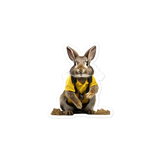 Silver Marten Contractor Bunny Sticker - Stickerfy.ai