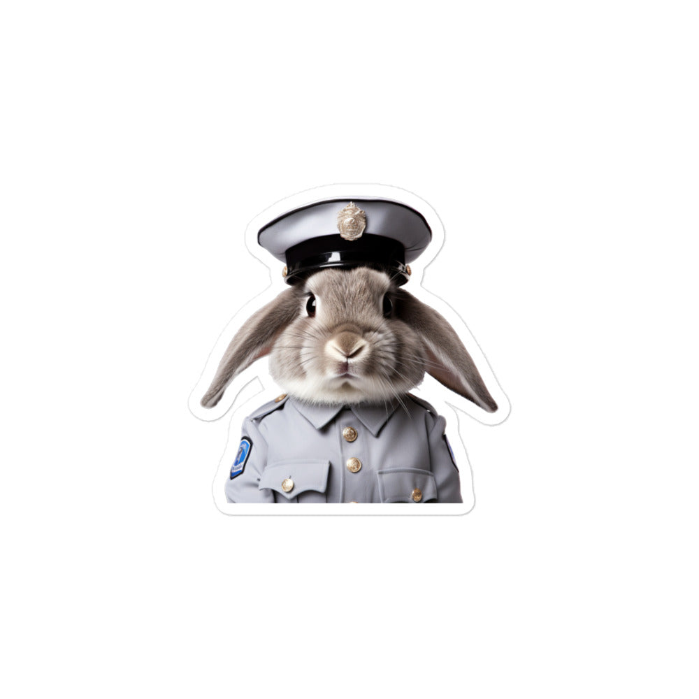 Polish Security Officer Bunny Sticker - Stickerfy.ai