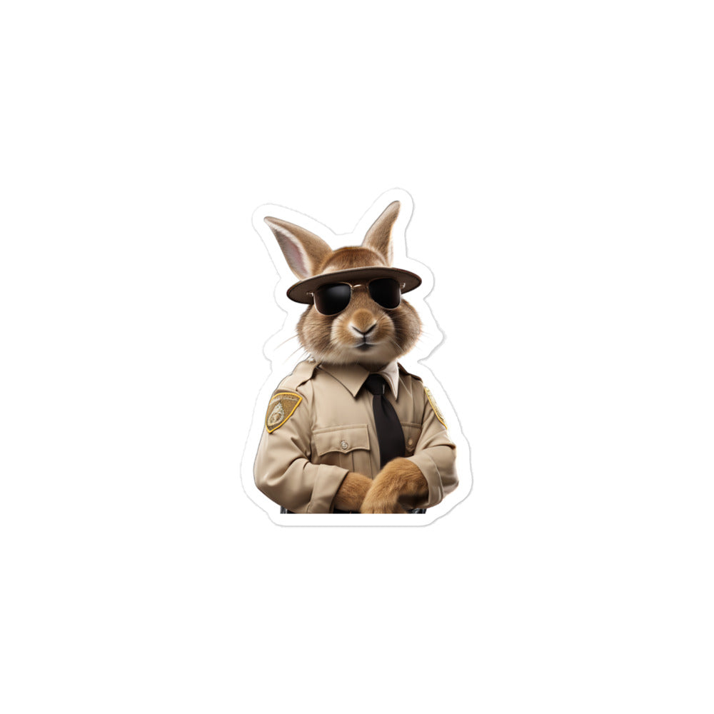 Tan Security Officer Bunny Sticker - Stickerfy.ai