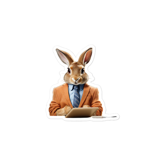 Tan Persuasive Sales Bunny Sticker - Stickerfy.ai