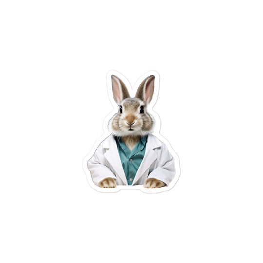 Tan Knowledgeable Pharmacist Bunny Sticker - Stickerfy.ai