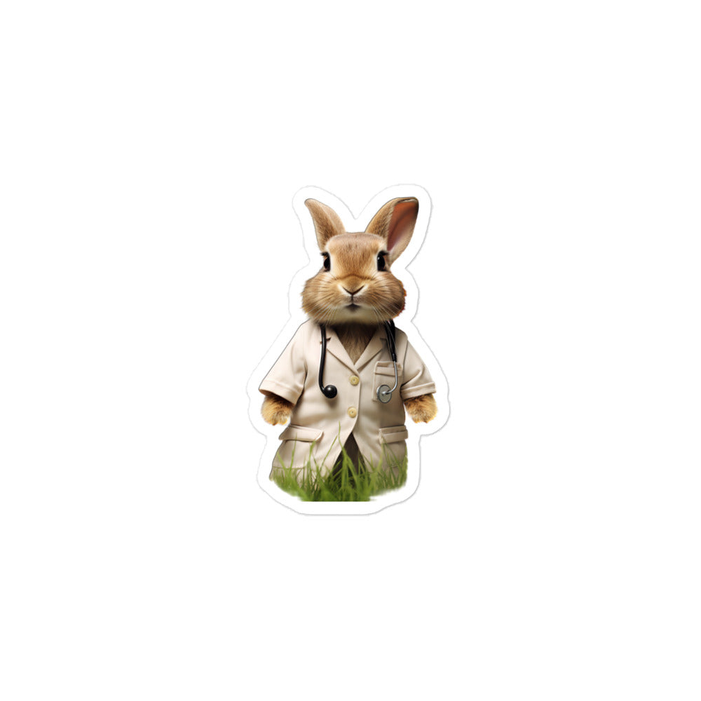 Tan Compassionate Doctor Bunny Sticker - Stickerfy.ai