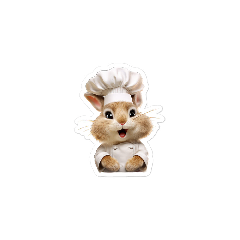 Tan Chef Bunny Sticker - Stickerfy.ai