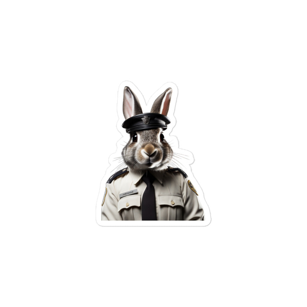 Thrianta Security Officer Bunny Sticker - Stickerfy.ai