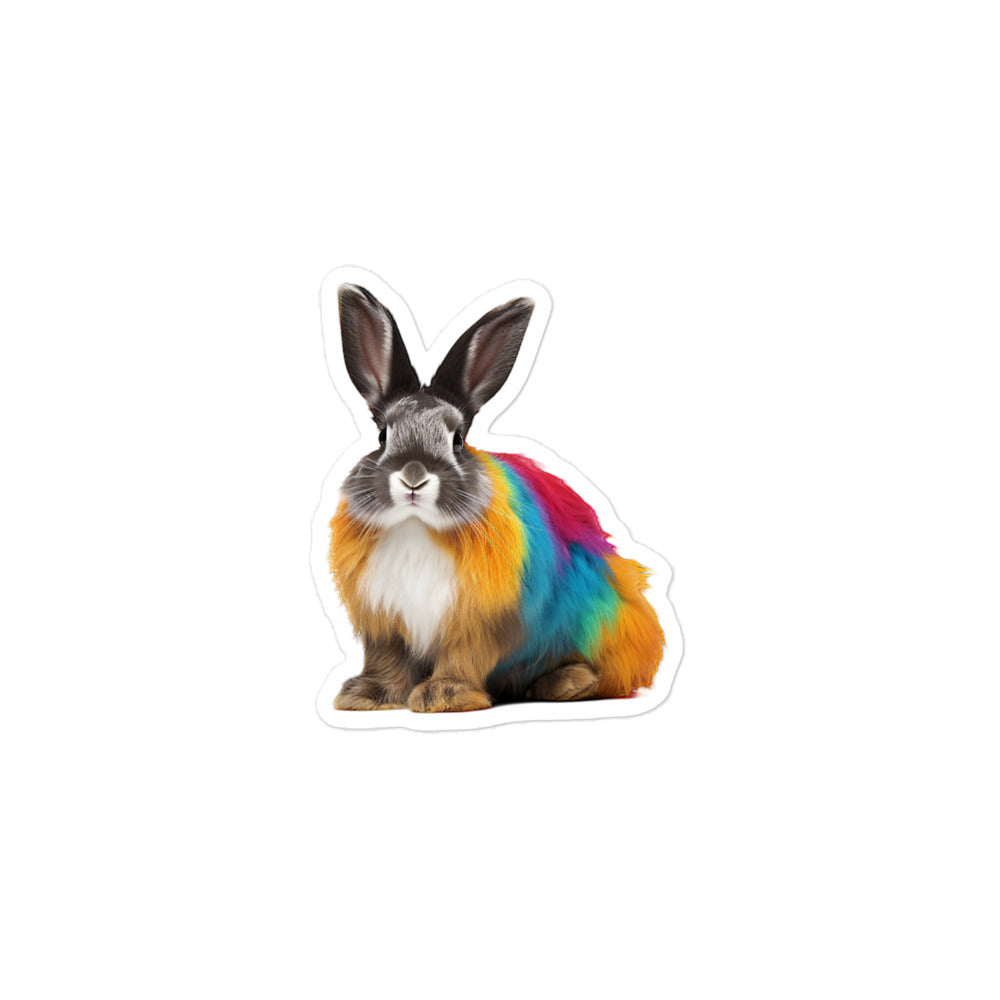 Harlequin Bunny Sticker - Stickerfy.ai