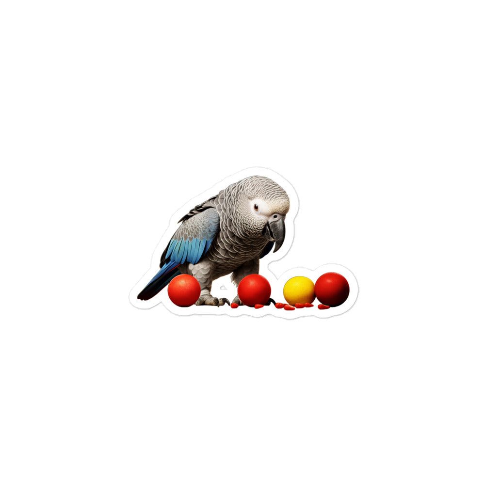 African Grey Parrot Sticker - Stickerfy.ai