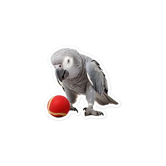 African Grey Parrot Sticker - Stickerfy.ai