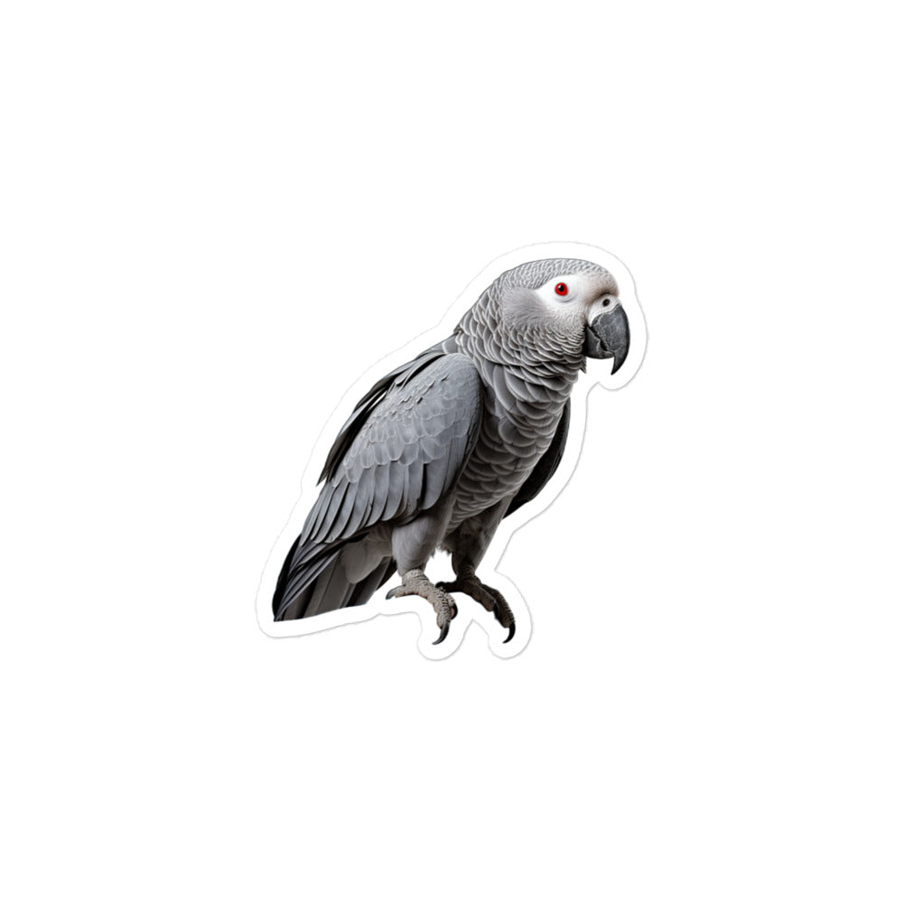 African Grey Parrot Sticker - Stickerfy.ai