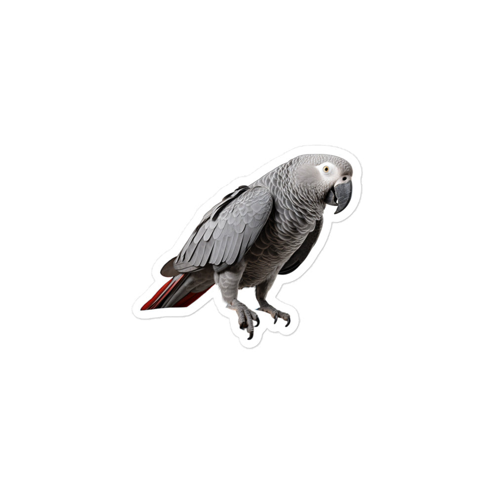 African Grey Parrot Sticker - Stickerfy.ai