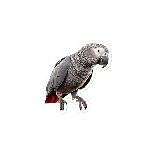 African Grey Parrot Sticker - Stickerfy.ai