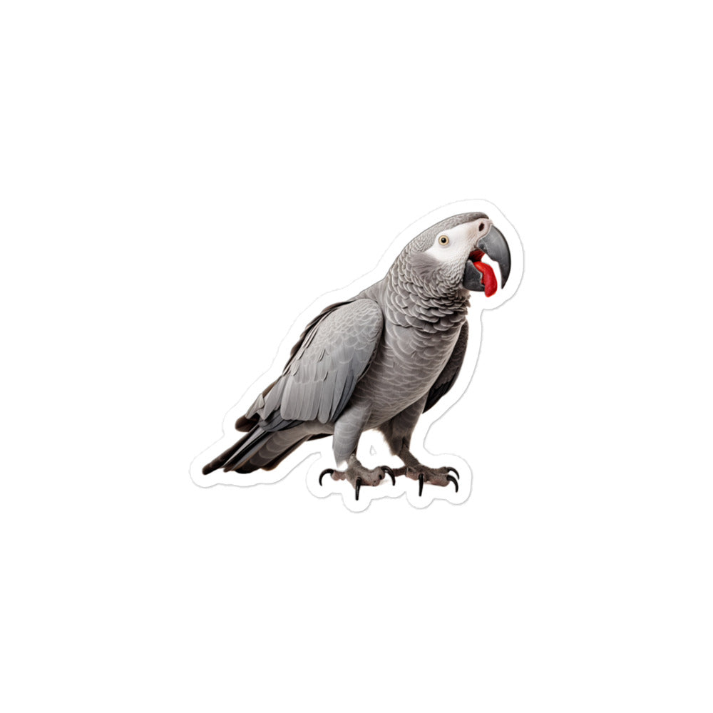 African Grey Parrot Sticker - Stickerfy.ai