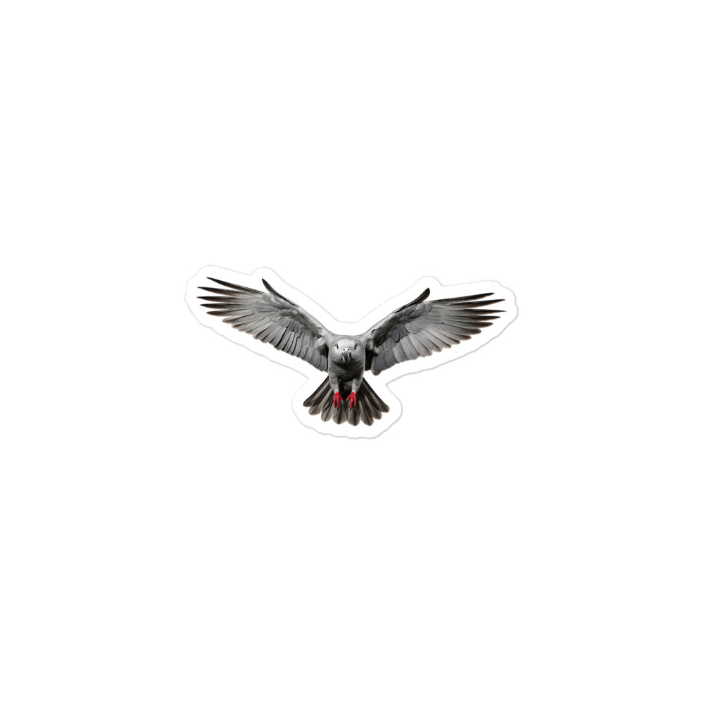 African Grey Parrot Sticker - Stickerfy.ai